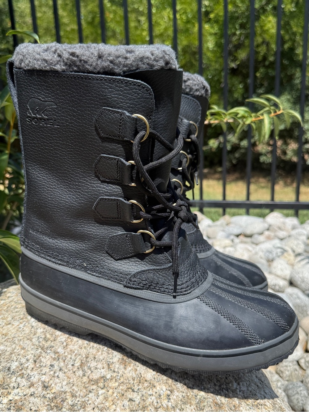 Sorel Cheyanne II Waterproof Winter Duck Boots Black Mens Size 9.5 Insulated